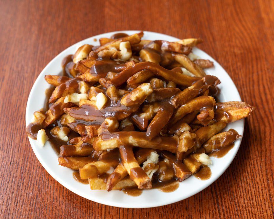 A plate of tasty Canadian Poutine